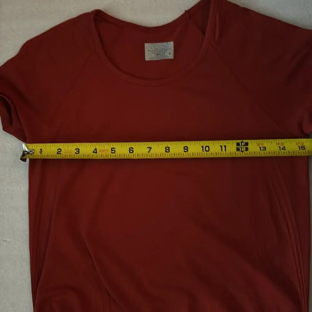 Athleta Red Crewveck Activewear Top M Athleisure Sportswear Casual Cherry Girl